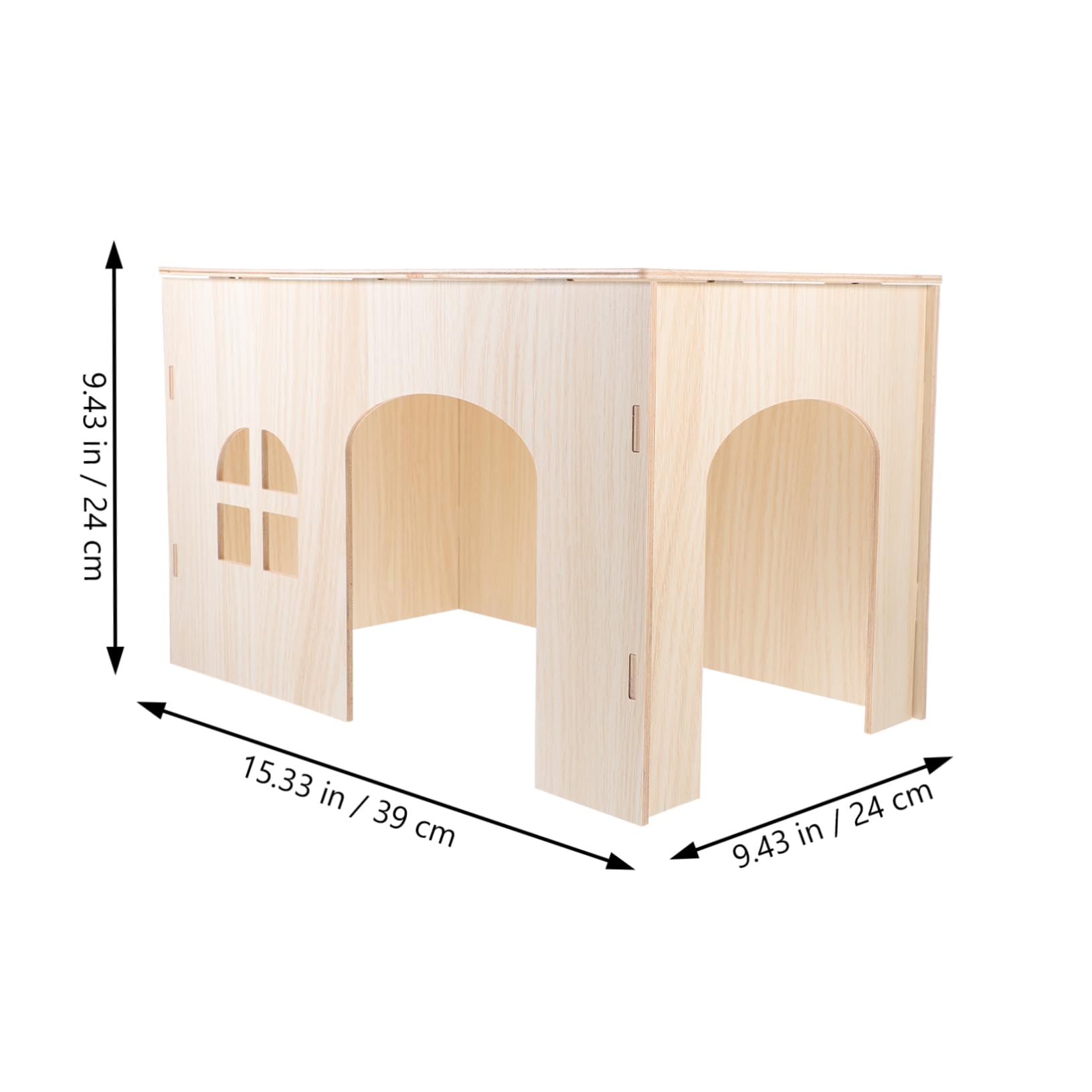 Casa de Madera Nido Resistente Beige para Hámsteres y Chinchillas y Cama Acogedora para Pequeños Roedores y Conejos en Espacios Interiores