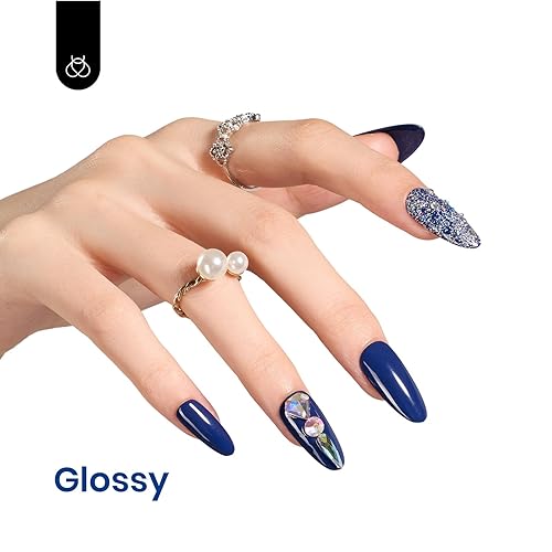 Miniatura 5 de Beetles - Esmalte de uñas de gel azul oscuro de 0.5 onzas líquidas, color sólido, lámpara LED UV, decoración de manicura, salón de diseño artístico