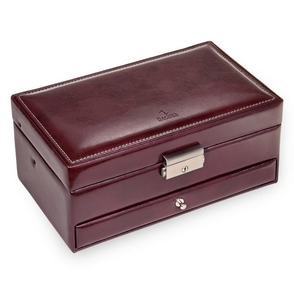 SACHER Astuccio per Gioielli Helen/florage/bordò/Handmade in Germany