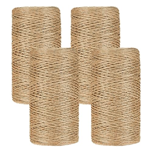 400m Jute-Schnur,100% Natur Juteschnur Kordel, 1mm Deko Paketschnur Naturfaser Jutegarn, Juteband Hanfband Braun Hanfseil für Garten Bilder Pflanzen DIY Bilder Basteln Dekoration