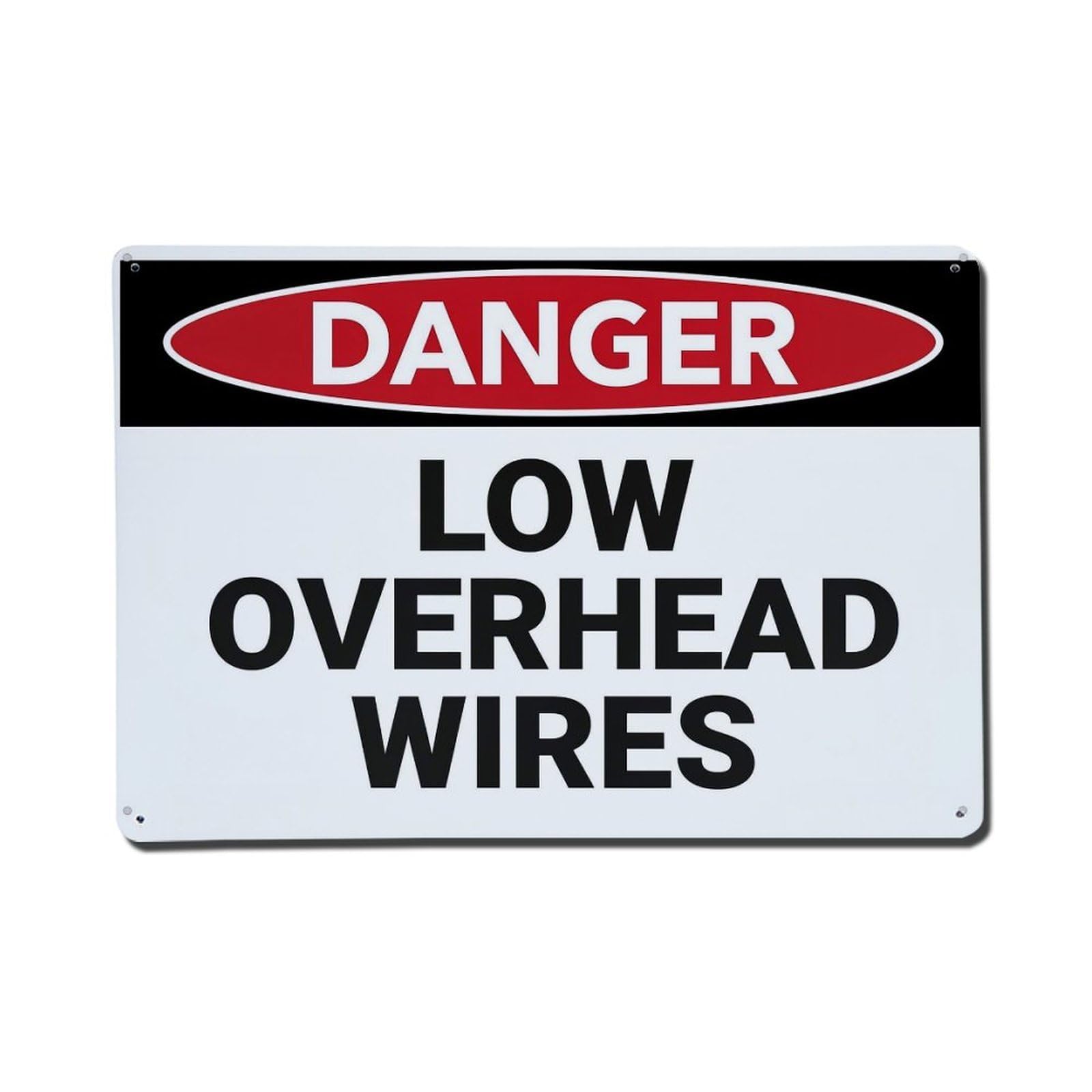 Jdfenggu Vintage Danger Low Overhead Wires Sign Retro Metal Tin Sign, Metal Poster For Bar, Home, Man Cave, Kitchen, Laundry Room Art Decor 8X12 Inch