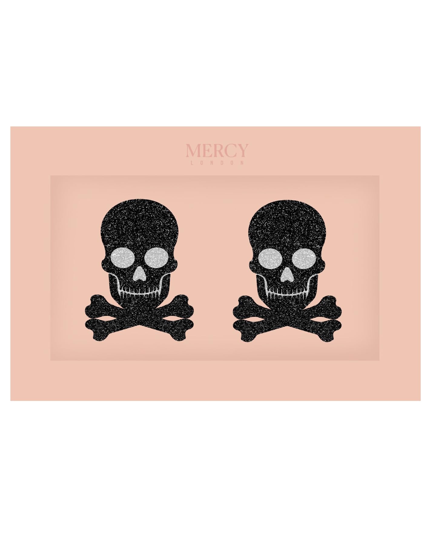 MERCY LONDON Skull & Bones Pasties Nipple Covers Stickers for Women Halloween Face Body Jewel Trick Or Treat Gift