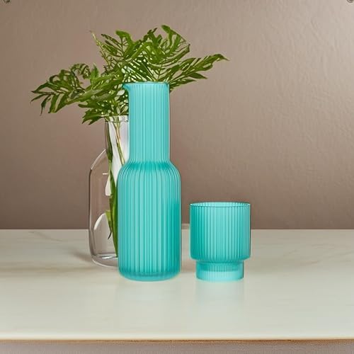 Miniatura 5 de American Atelier Jarra de agua con vaso de vidrio boquilla fácil de verter para uso sin ensuciar en la oficina o la cocina jarra de capacidad de 30