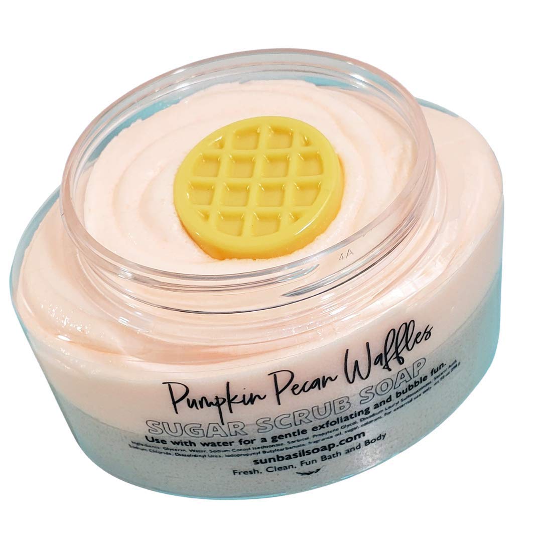Fall Pumpkin Pecan Waffles Exfoliating Sugar Scrub Soap. Hostess Gift for Women