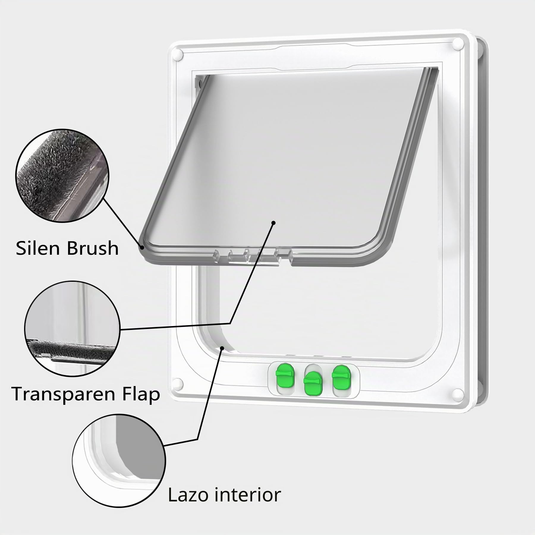Puerta para Gatos, Solapas para Gatos, Impermeable, Fácil de Instalar, Solapas para Perros para Puerta Interna Externa, Ventana, Pared