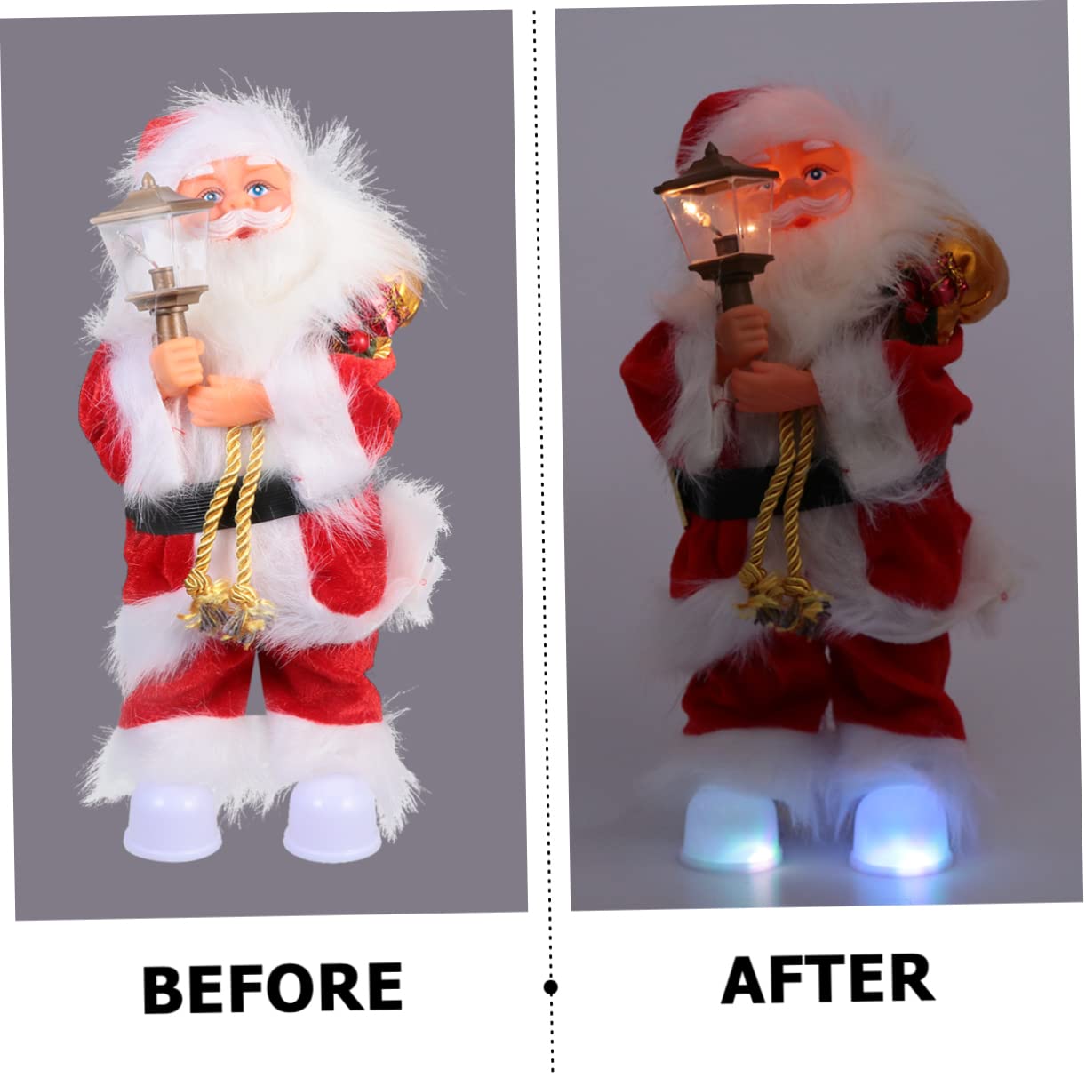 TOYANDONA Giocattolo Elettrico per Ragazzo Ragazza Babbo Natale Decorazione Musicale Ornamento di Natale Classico Bambola Elettrica per Festa Natalizia