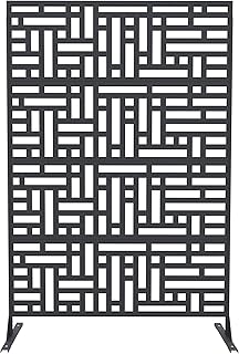 10 Garden Wall Fence Ideas for Structured Outdoor Spaces 98 Metal Privacy Screen with Stand - 71 in X 46 in Freestanding Outdoor Dec...