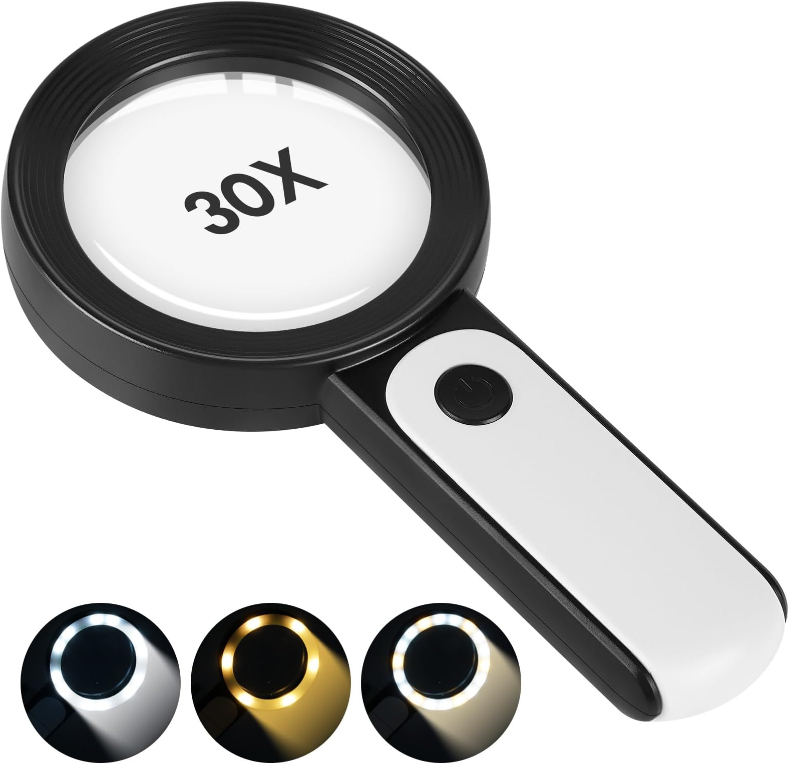 Fancii Extra Large LED Handheld Magnifying Glass with Light 2X 4X 10X