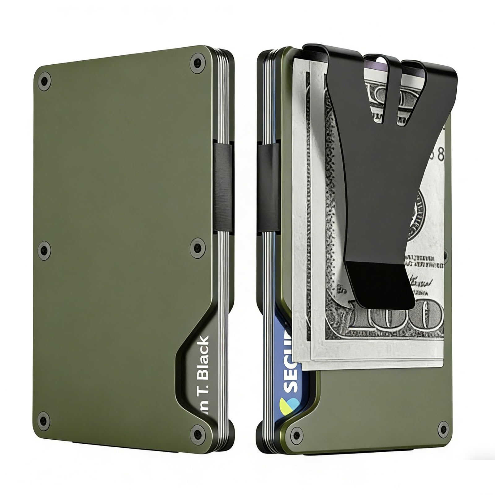 ETOFIXEE Men's Wallets，Slim Wallet for men，Wallet mens，Rfid wallet ，Card Wallet ，Metal Wallet for men, Credit Card Holder. (Willow Green)