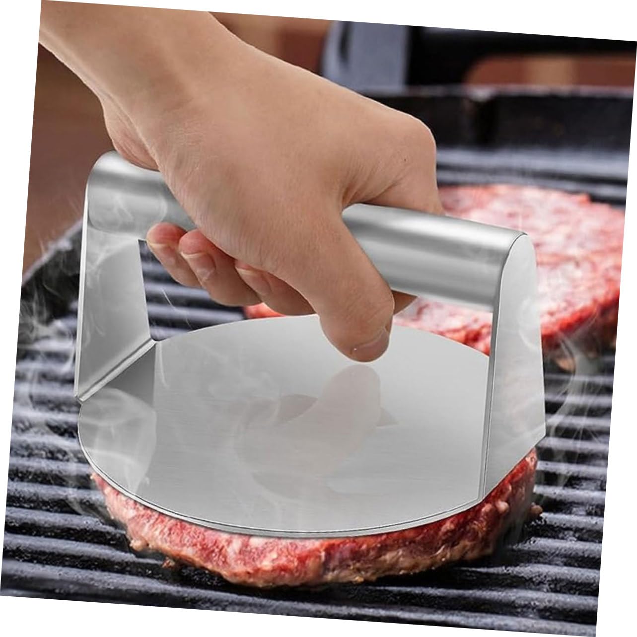 Alipis Kit Pressa Carne in Acciaio Inossidabile per Barbecue Esterno Accessori per Grigliare 5 Pezzi