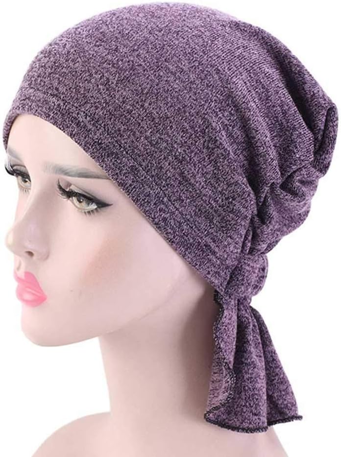 HBJWOV Womens Hijab Stretchy Cotton Hat Turban Hair Caps Cover Hair Loss Scarf Wrap Pre-Tied Headwear Hair Styling