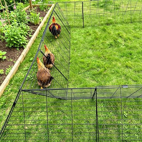 Heavy Duty Chicken Run Tunnel for Yard & Outside, Foldable & Expandable Chicken Tunnel, Portable Predator-Proof Poultry Playpen for Chickens, Rabbits & Ducks