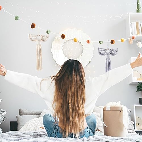 Miniatura 6 de WEBEEDY Kit de macramé de ángel, para colgar en la pared, para mujeres, adultos, principiantes, decoración de pared de ángel hecha a mano con video