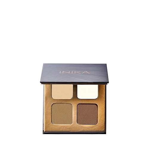 INIKA Paleta de cejas orgánica. Color de cejas personalizado y cera para esculpir, rellenar y fijar cejas con resultados duraderos. Ingredientes