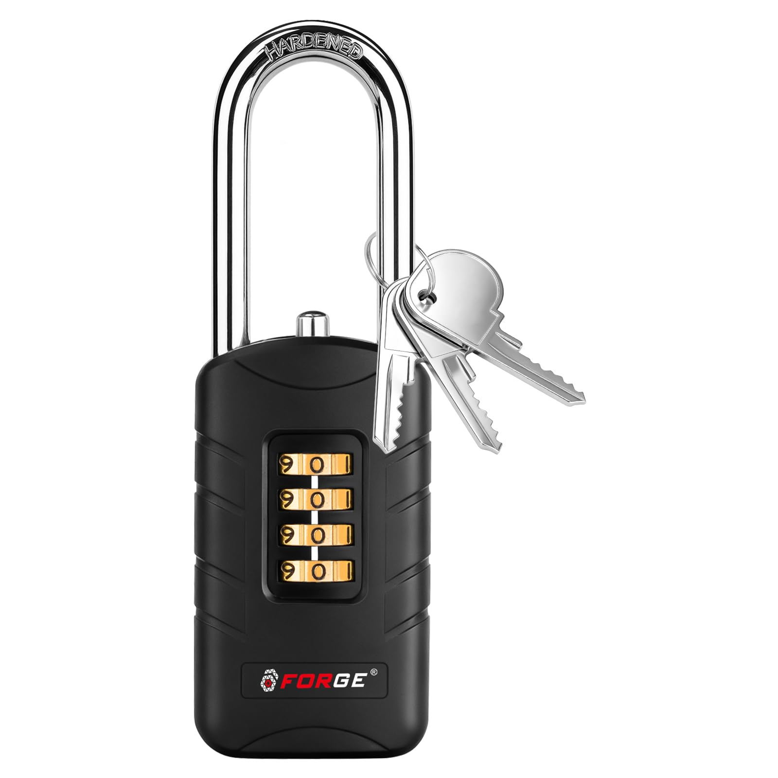 Forge 4-Digit Combination Padlock with Backup Keys