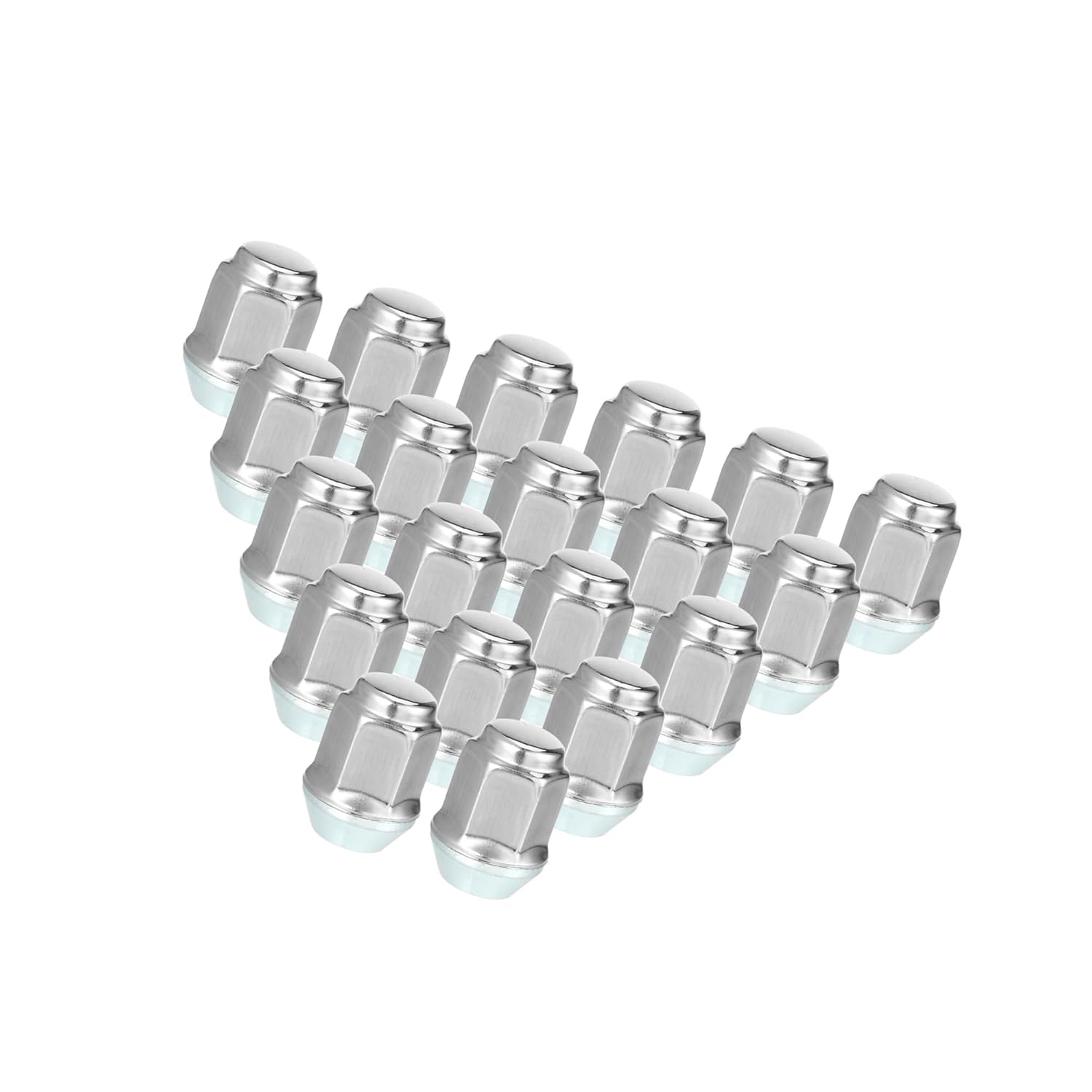 Motoforti 20 Pcs Wheel Lug Nuts Compatible for Ford Focus for Dodge Grand Caravan, Durable M12 x 1.5 Carbon Steel Silver Tone Tire Lugnuts Long-Lasting