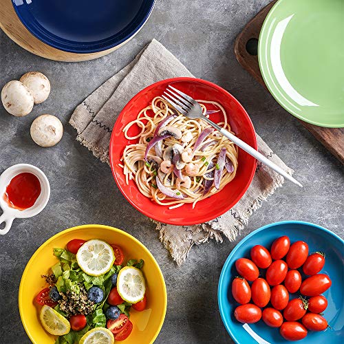 Kitchentour Ceramic Pasta Bowls - Large And Durable Serving Bowl Set 26 Ounce - Dishwasher And Microwave Safe - Set Of 6, Multi-Color #TOP4