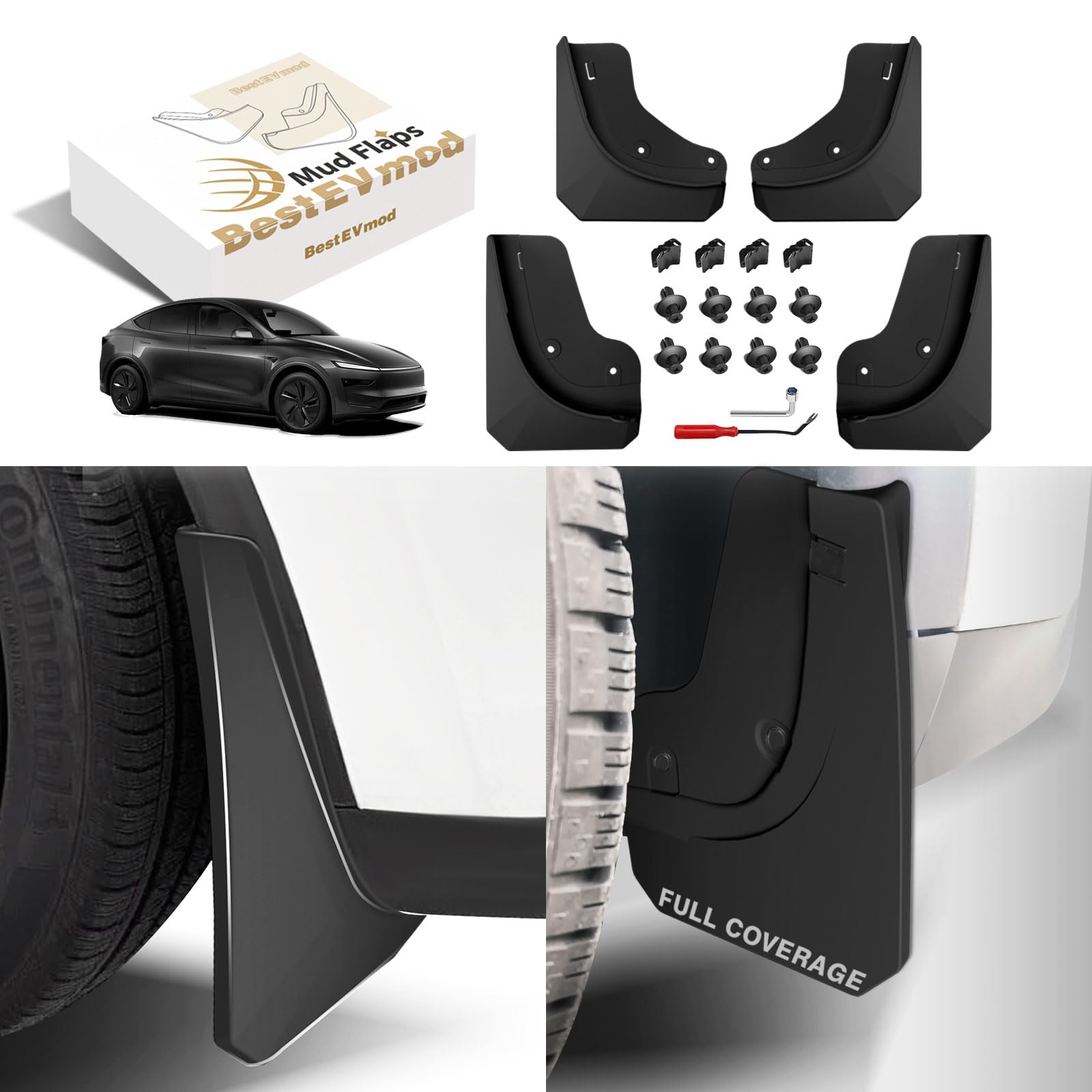 BestEvMod Mud Flaps Splash Guards Compatible With Rivian