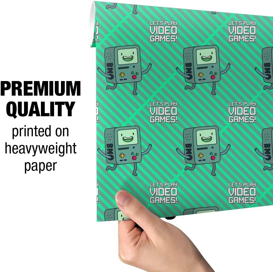 GRAPHICS & MORE Adventure Time BMO Play Video Games Gift Wrap Wrapping Paper Rolls