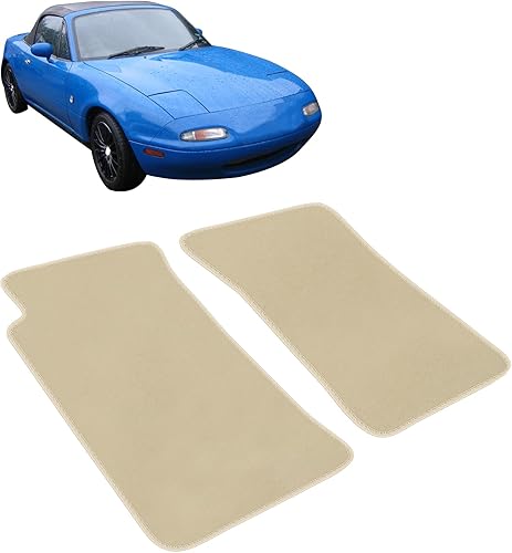 Miniatura 2 de IKON MOTORSPORTS, Alfombrillas compatibles con Mazda Miata MX-5 1990-1997, ajuste de fábrica, de nailon beige izquierdo y derecho, 2 piezas, 1991