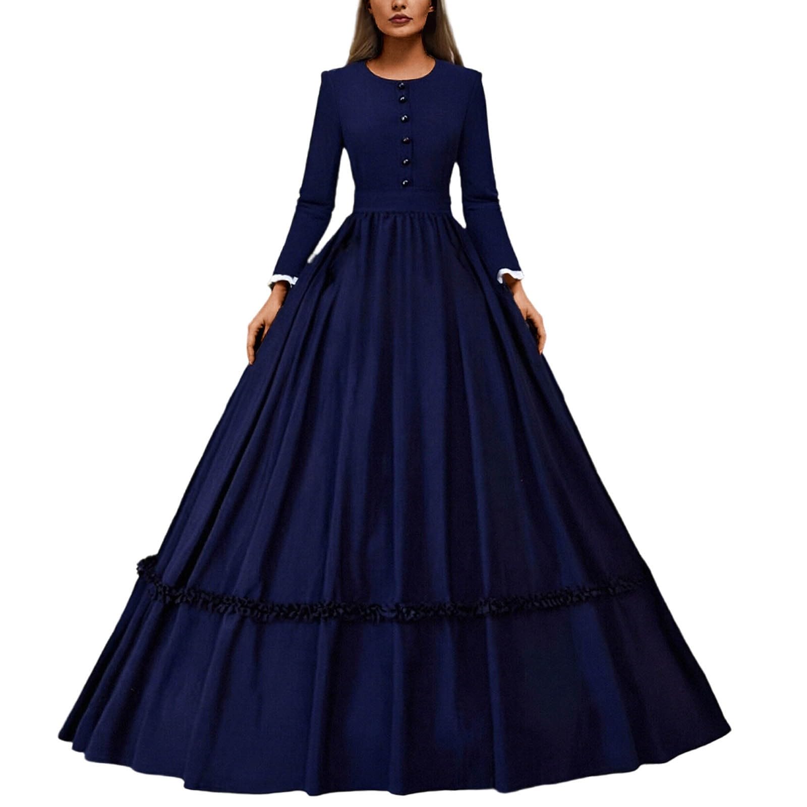 Genérico Vestidos Elegantes Mujer Disfraz Mujer Halloween - Traje Histórico De Guerra Medieval Retro para Un Elegante Vestido Antiguo