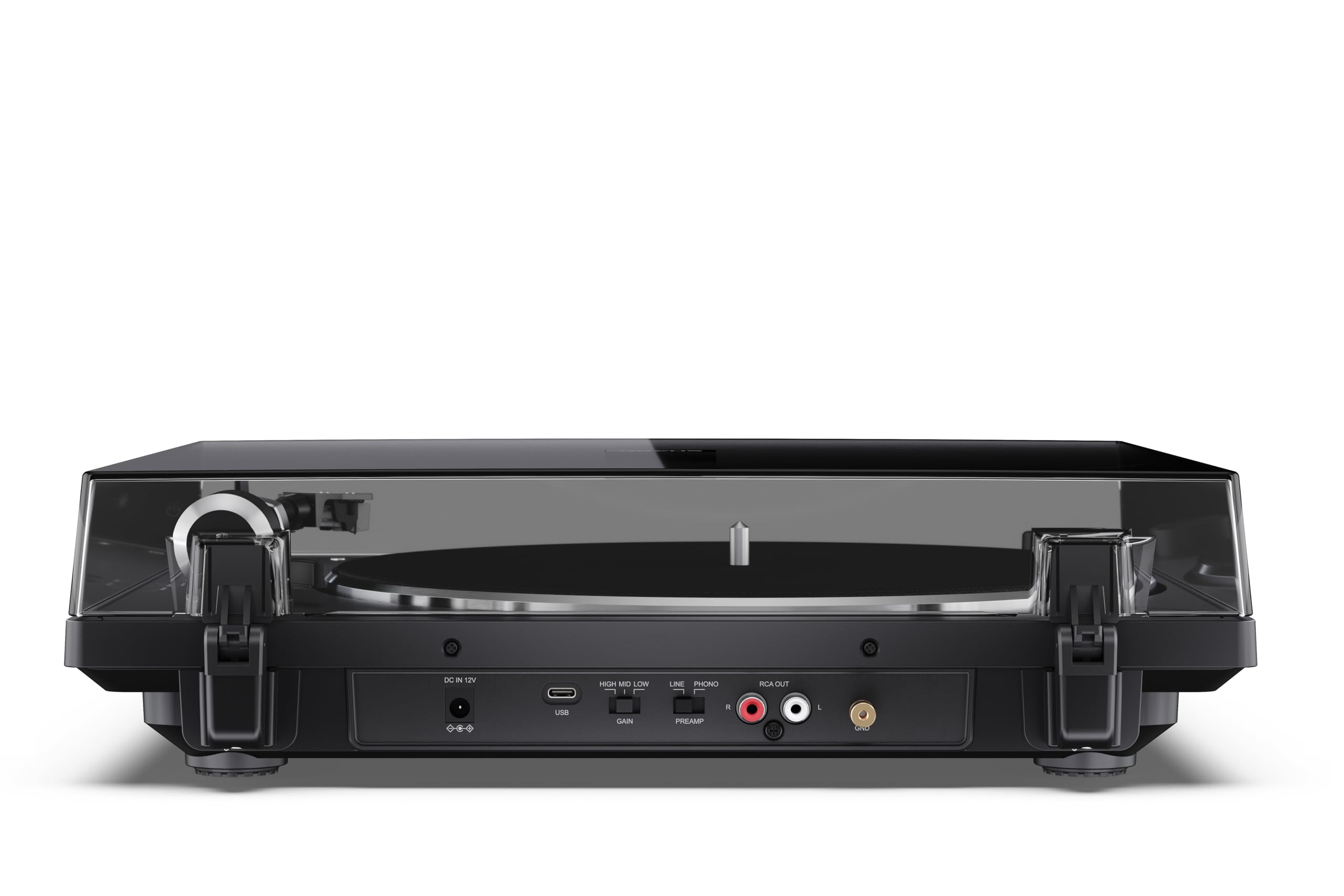 Sharp RP-TT100 – Automatischer Plattenspieler mit Bluetooth 5.4, USB-C-Recording, Audio-Technica Tonabnehmer, Vollautomatik, Staubschutzhaube, schwarzes ABS-Deck