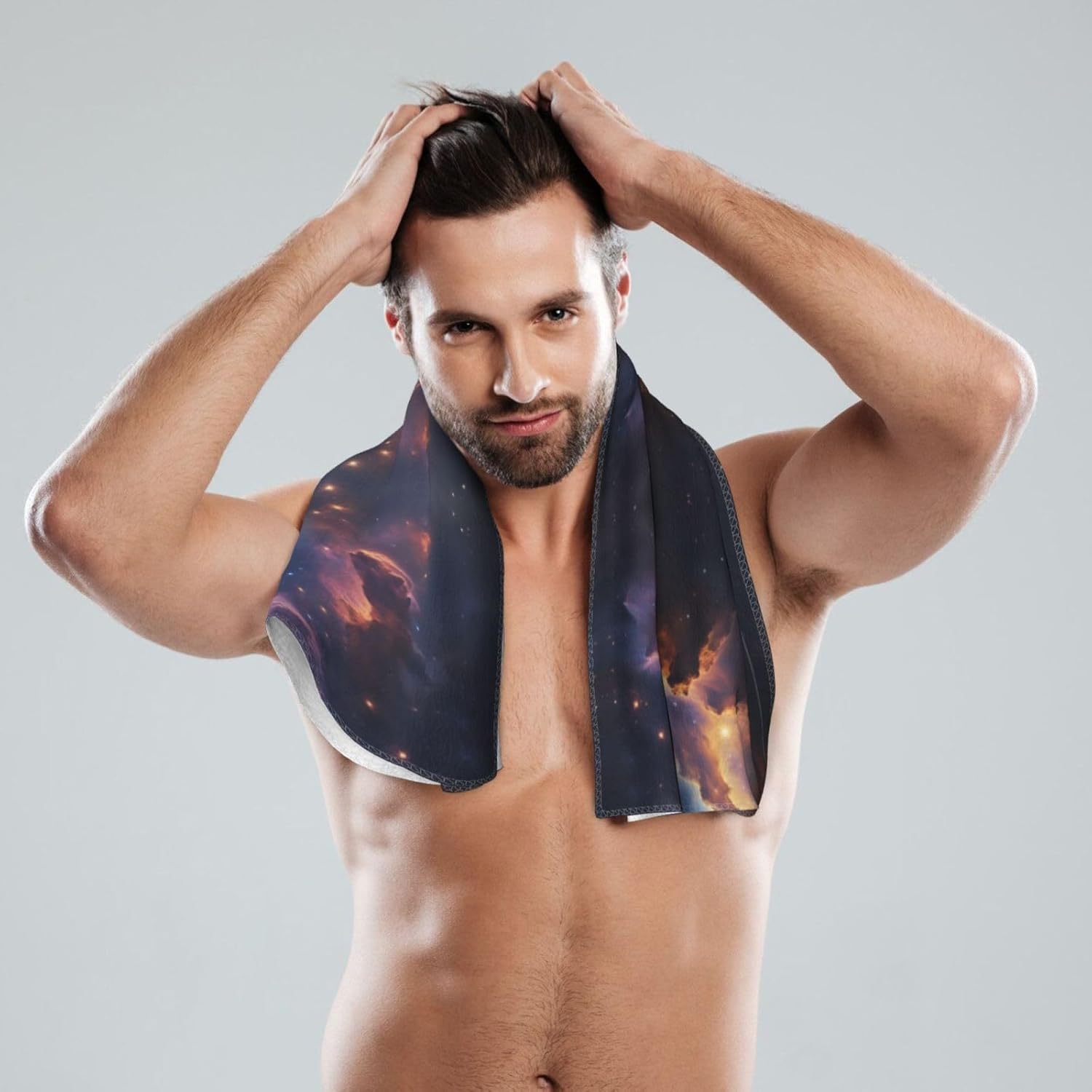 Starry Night Sky Deep Outer Space Print Hand Towels for Kitchen, Decorative Bathroom Towels Decor Farmhouse Cute for Men Women Gifts