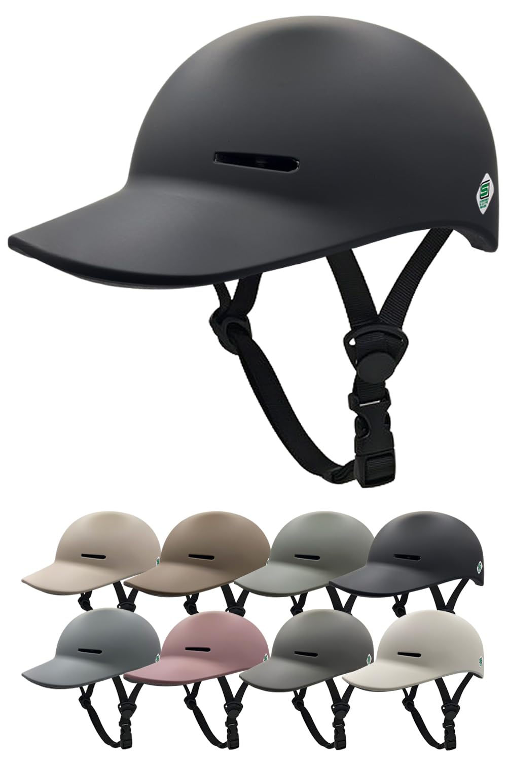 SΓΆpΓΆta Bicycle Helmet, Adult, Cap Type, Hat, Women's, Men's, School, Work, SOP-AH, M 20.9 - 22.4 inches (53 - 57 cm), L 21.7 - 23.6 inches (55 - 60 cm) - LοΌ55ο½60γοΌ - Black