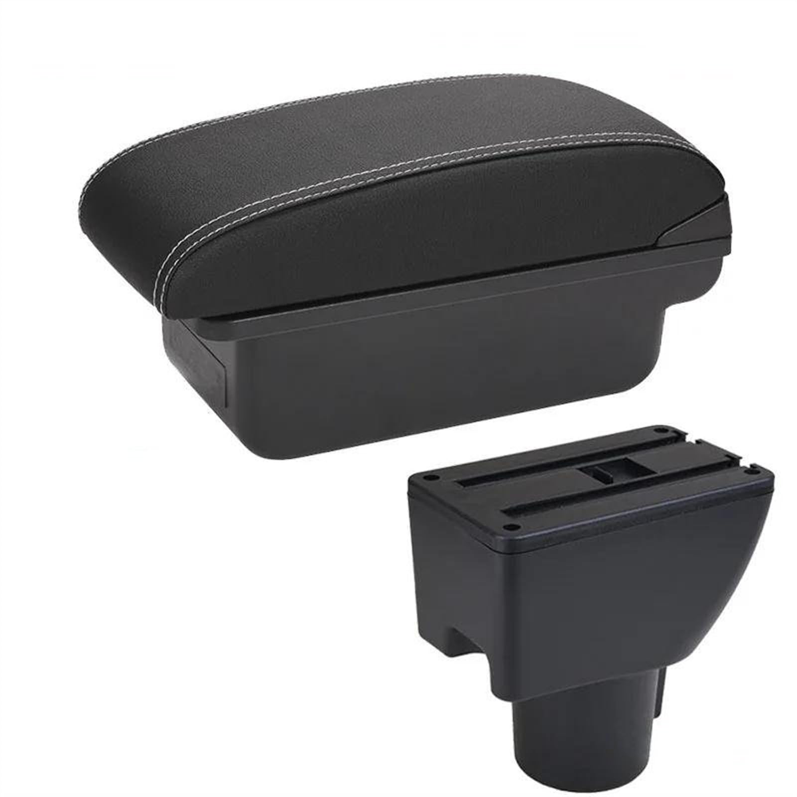 NOHEEU Car Armrest Box Retrofit Parts Dedicated Center Storage Accessories For Getz(C3 Black white NOUSB)