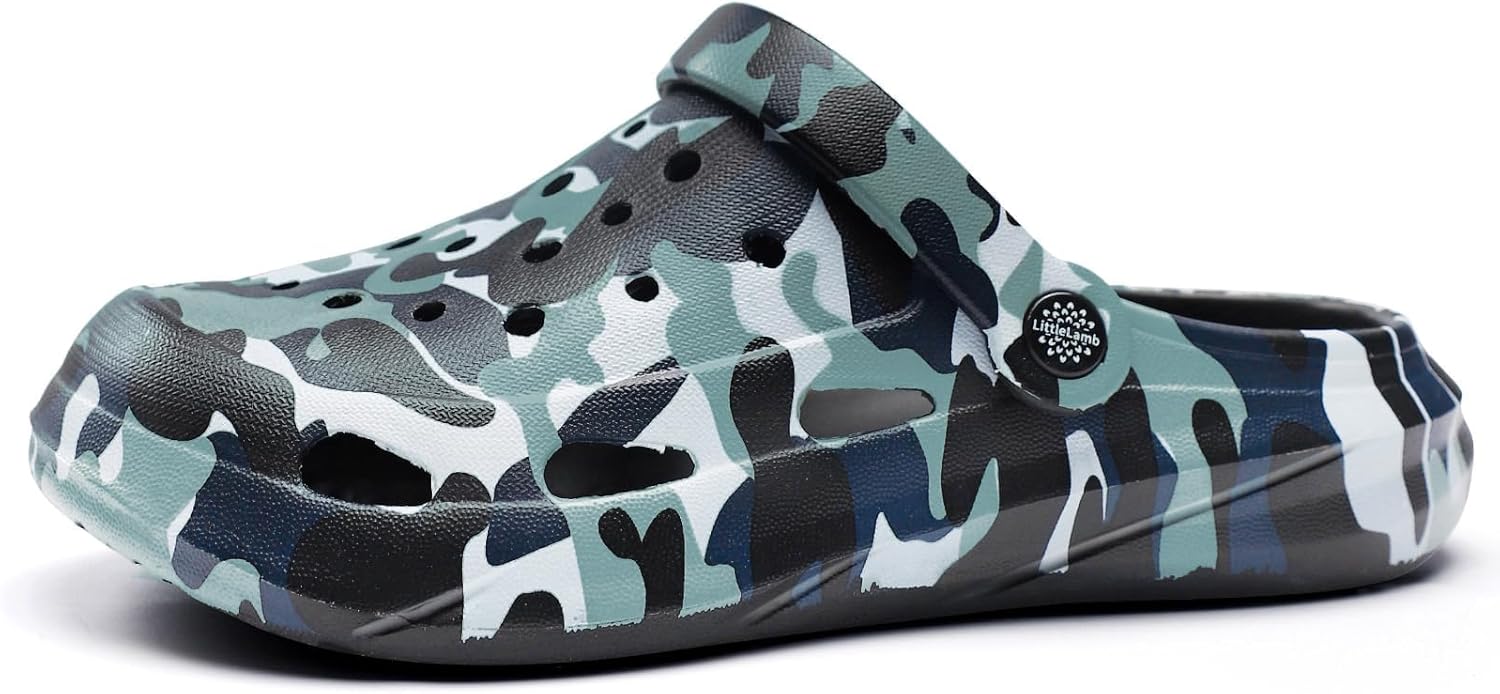 Kids Classic Camo Garden Clogs for Boys Girls Lightweight Adjustable Water Sandals with Non-Slip Sole, Quick-Dry Design for Little and Big Kid - Image 3