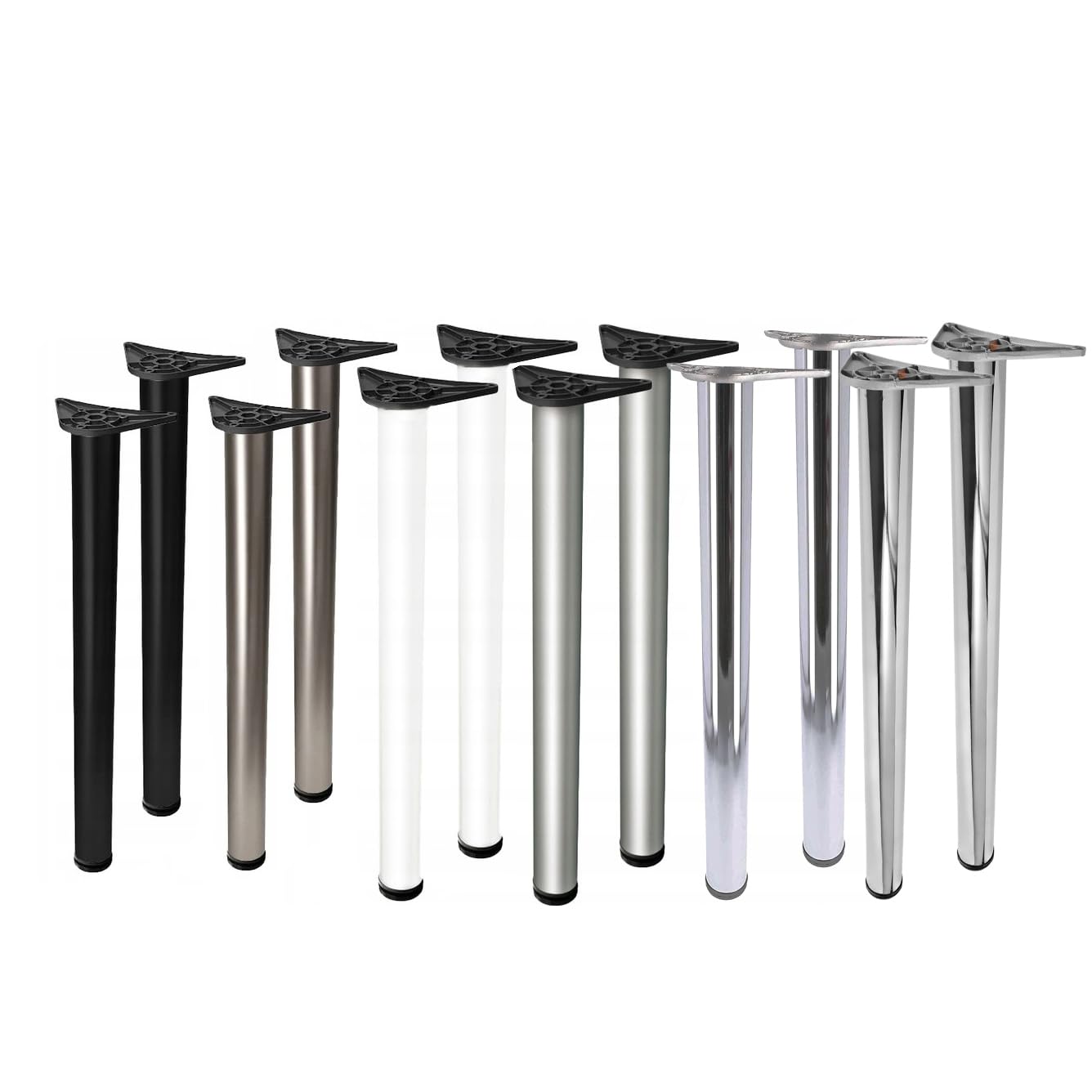 Kitchen & Bar Worktop Support Table Leg - Round Metal Counter Support in 710mm, 820mm, 870mm & 1100mm - Heavy-Duty, Easy-to-Install Design Can be Cut (Satin, 82cm)