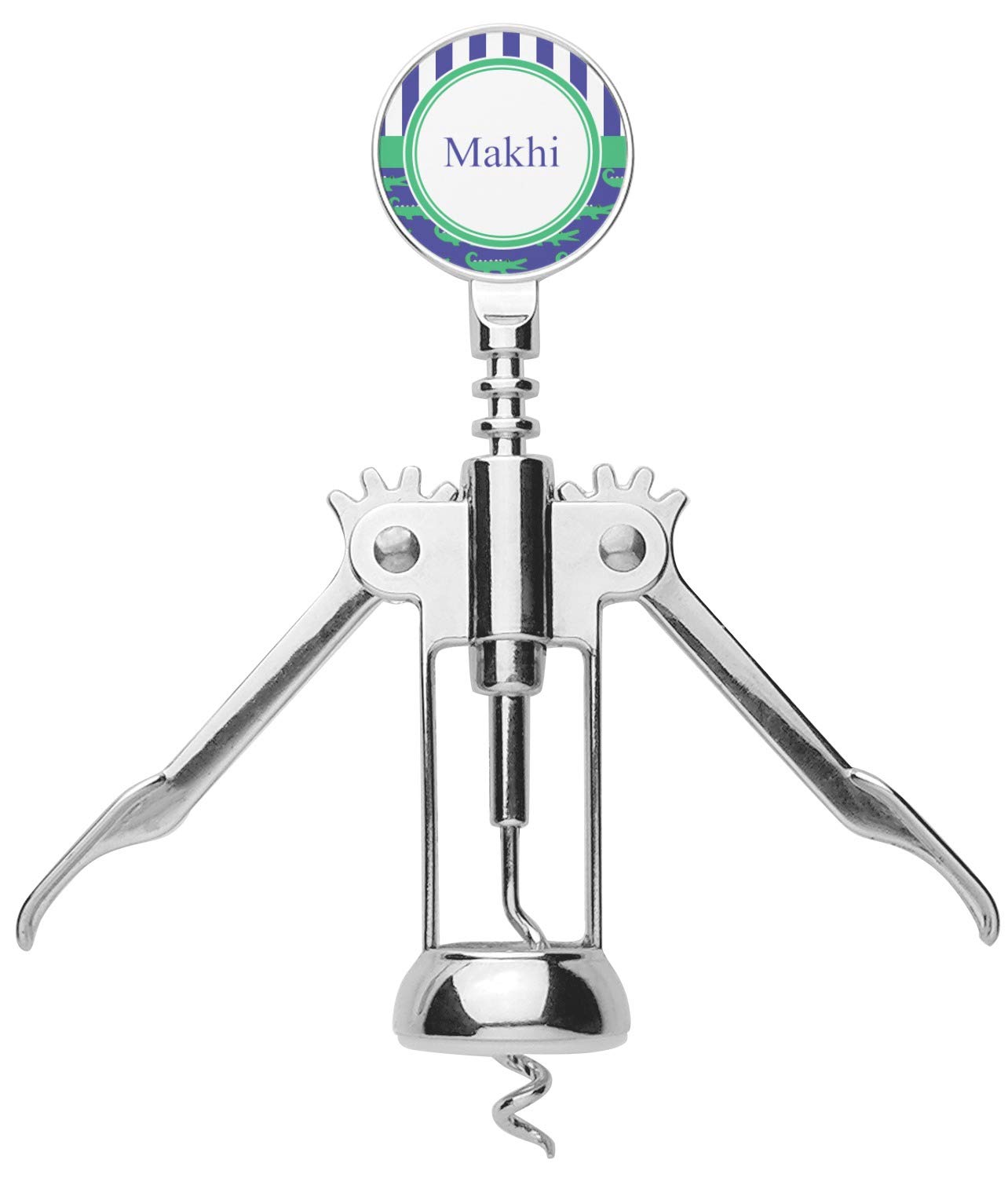 Personalized Alligators & Stripes Corkscrew