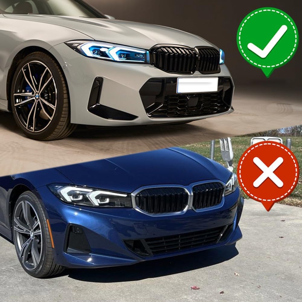 W-POWER, Front Bumper Lip fit for Compatible with BMW G20 3-Series 330e 330i M340i 320i M-Sport Only 2023-2025, Front Lip Spoiler Body Splitter, GT-Style, ABS (Painted Carbon Fiber)