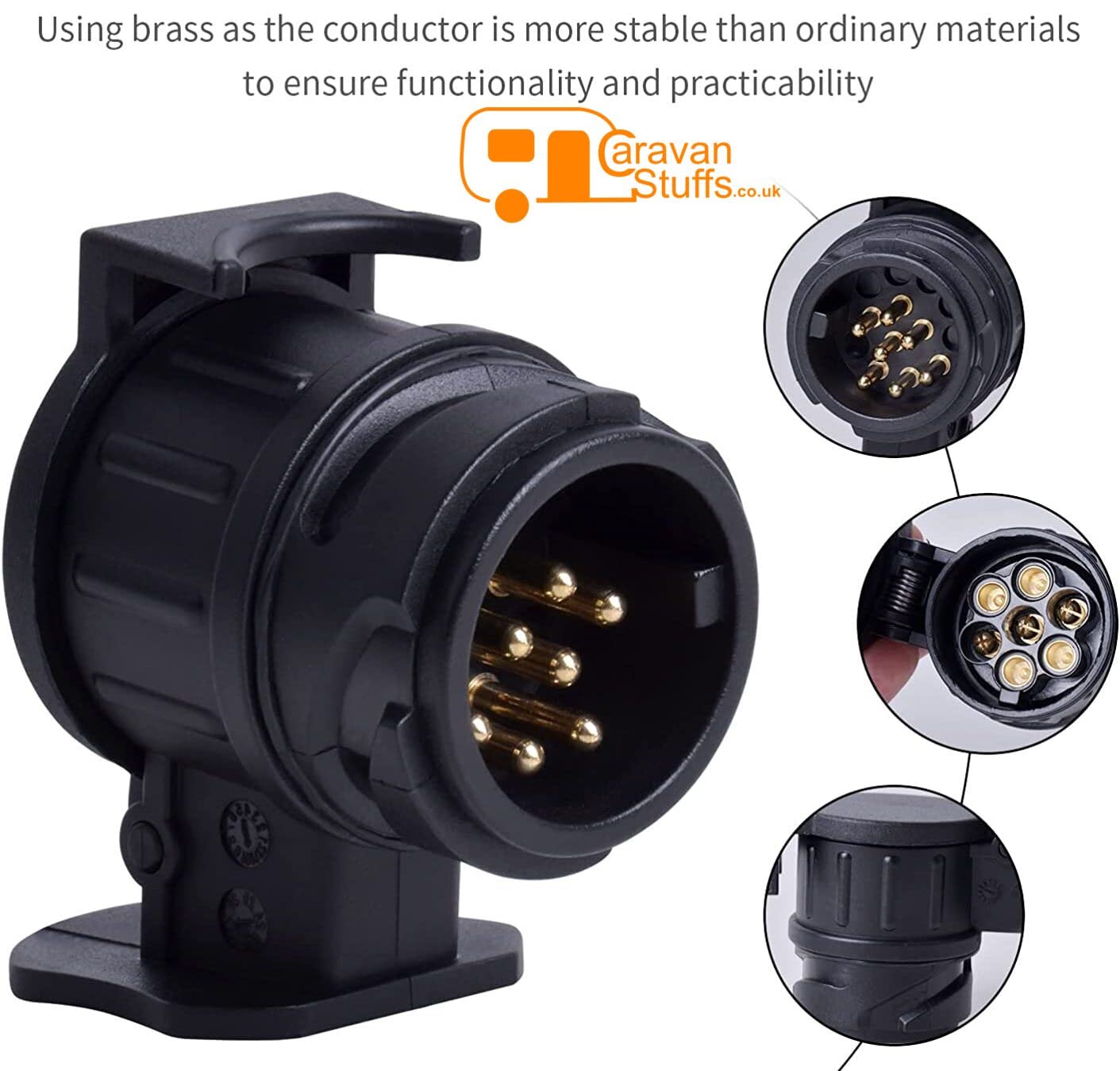 Adattatore Per Spina Rimorchio Da 13 Pin A 7 Pin - Doppia Presa In ABS E Rame - 12V