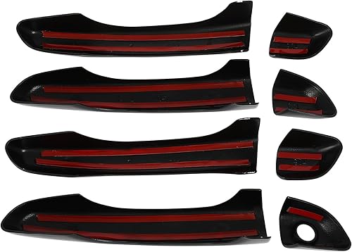 Miniatura 5 de SCITOO Paquete de 4 fundas para manijas de puerta delantera trasera izquierda del lado del conductor y del lado derecho del pasajero, cubiertas