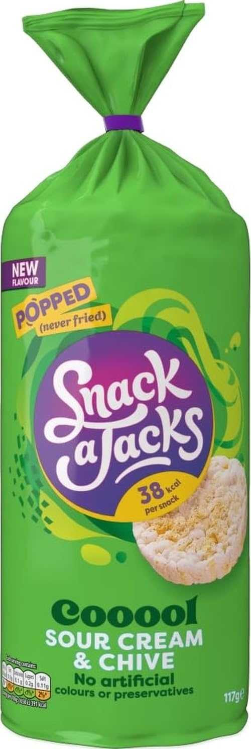 Snack A Jacks Jumbo Sour Cream & Chive Sharing Rice Cake Crisps 117g