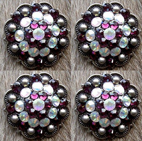 CHALLENGER Set of 4 Conchos Western Saddle Tack Berry Co272