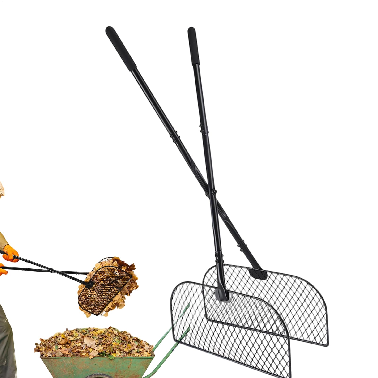 Trawnikowe Metalowy Ergonomiczny Zbieracz z Długim Trzonkiem | Oszczędzająca Pracę Metalowa Do Czyszczenia Trawnika, Ogrodu, Tarasu, Ścieżek, Chodników, Podjazdów oraz