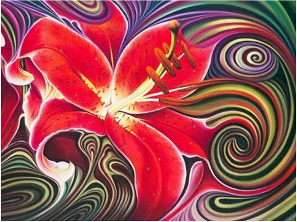 Kit Point de Croix Diamant Fleurs Rouges Peinture 5D DIY Carré 70x90