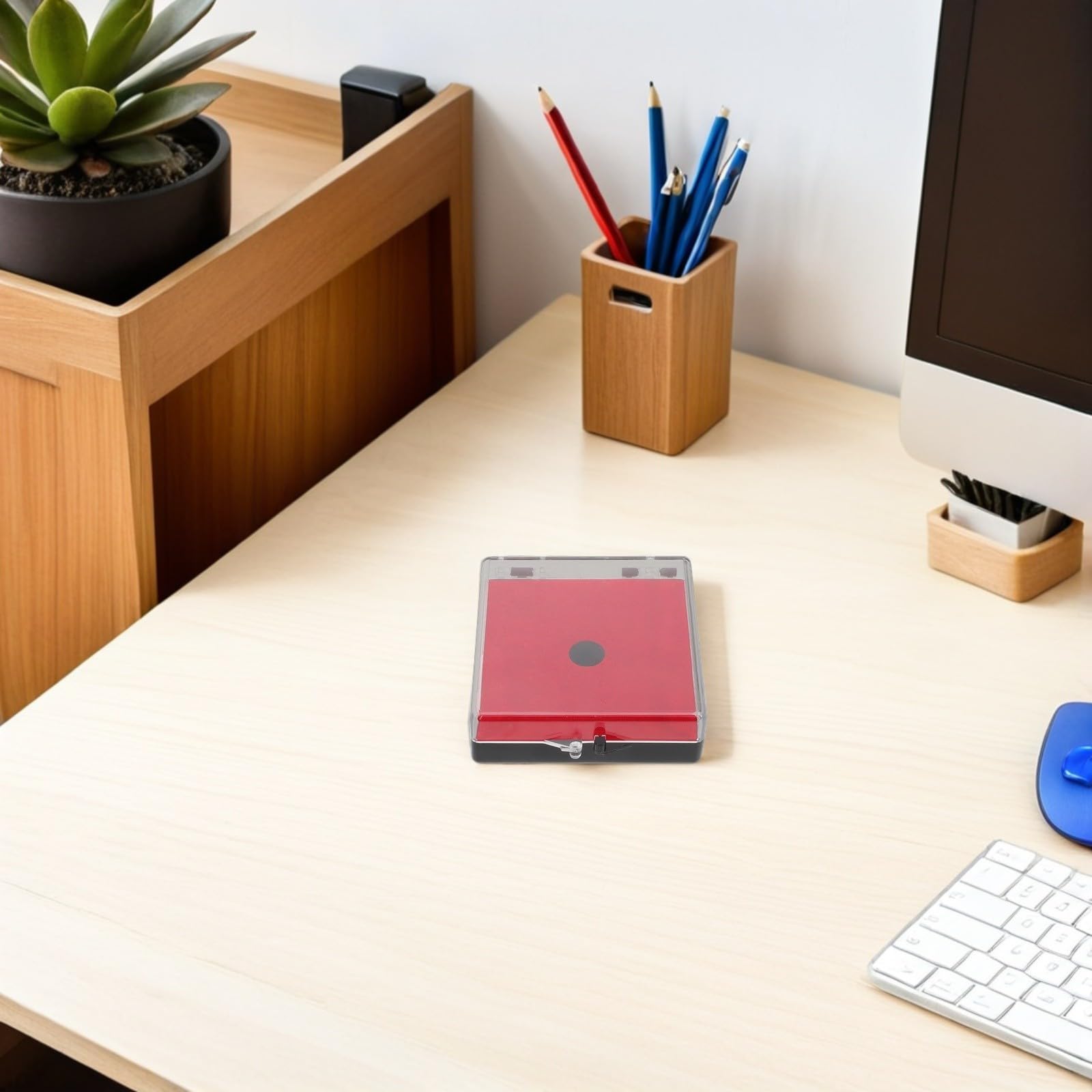 VALICLUD Boîte de Rangement pour Pièces de Monnaie et Rangement Polyvalent avec Doublure en Velours en Plastique Rouge Visibilité Claire Lot de 12pcs pour Exposition à Domicile