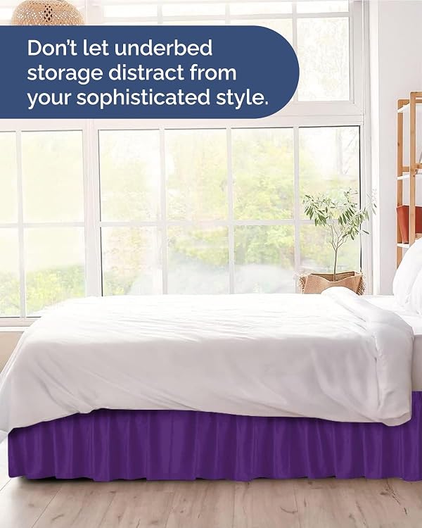 CGK Linens Wrap Around Dust Ruffle Bed Skirt - Full, 18" Purple by CGK Unlimited - Used condition - Image 8