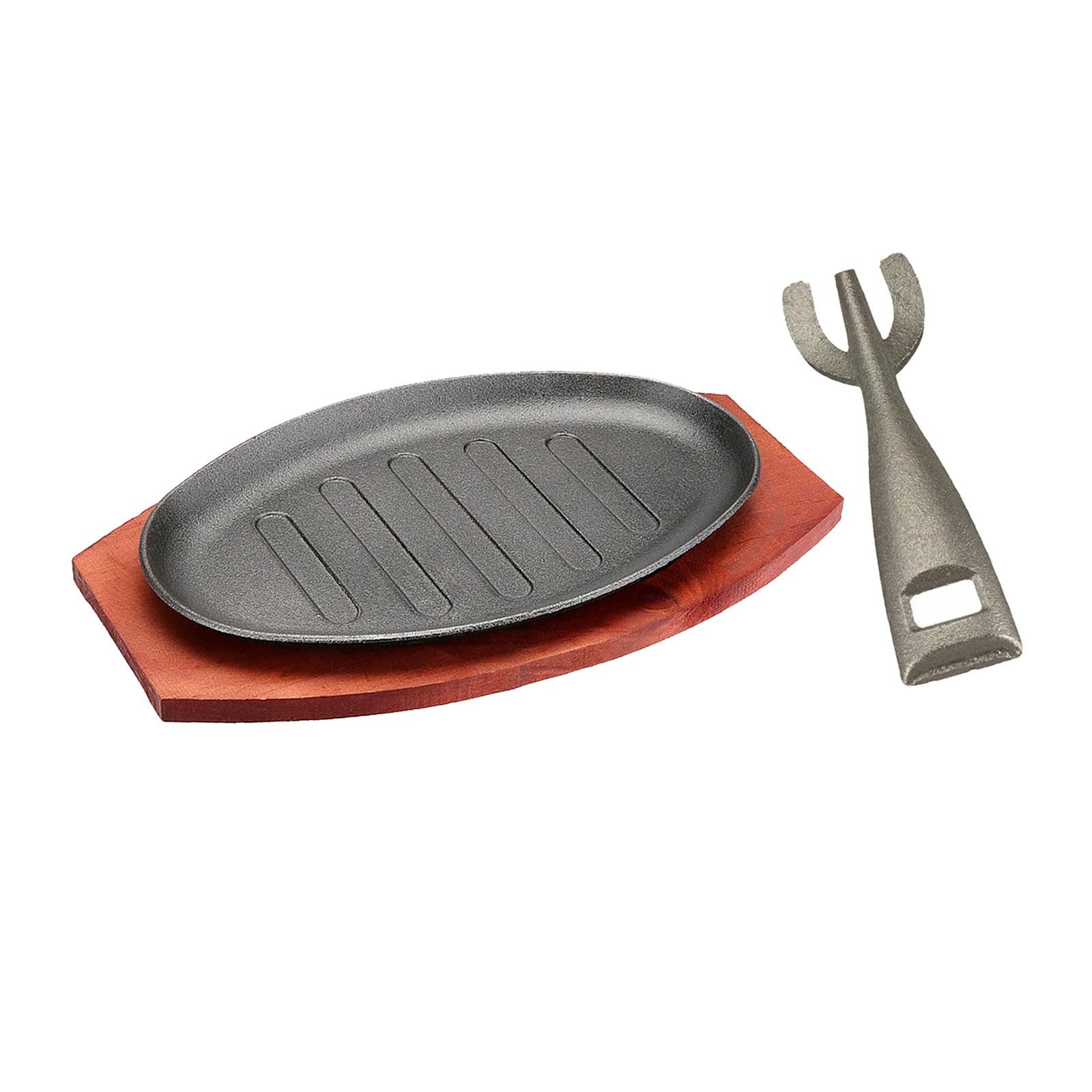 Plaque de Cuisson Ovale en Fonte pour Steak, Idéale pour La Cuisine, Les Restaurants et Les Grillades à Domicile. Disponible en 8, 10 et 12 Pouces, 12 Pouces
