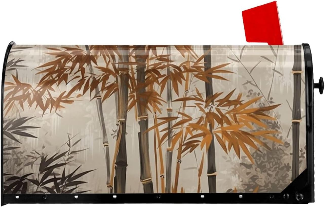 Mailbox Cover Mailbox Wraps Post Letter Box Cover Hand Drawn Yellow Tree Mailbox Post Cover for Garden Yard Decor 25.5x21 in, White, B54N5H4JHGHI