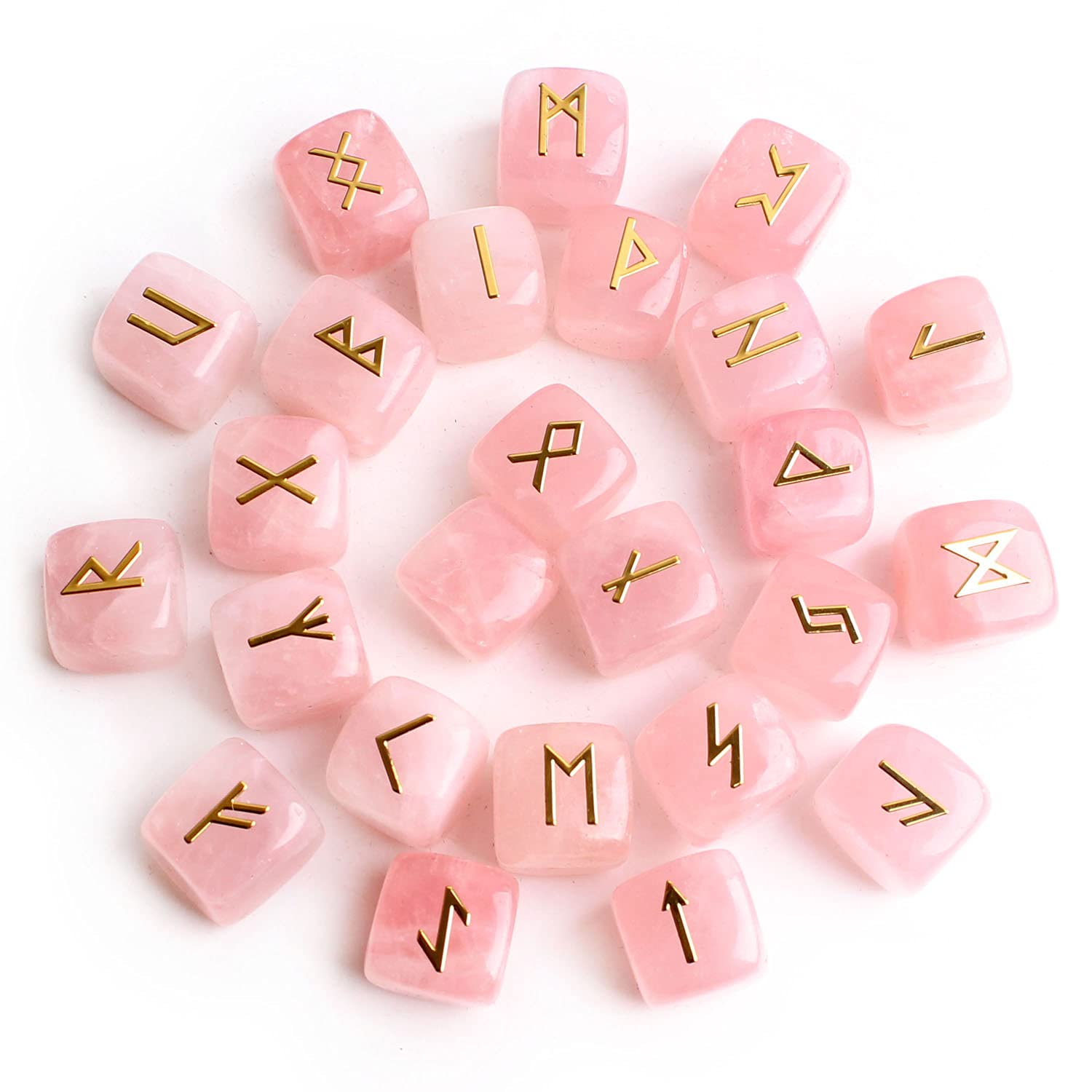 DAJIA25Pcs Natural Chakra Various Cube Crystals Runes Metal Sticker Symbol Fortune-Telling Divination Rock Stones Reiki Healing Gift