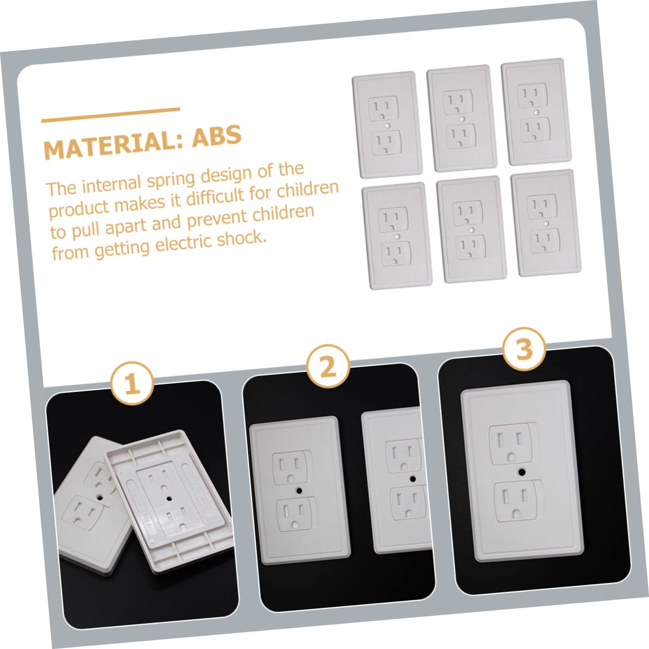 BESPORTBLE 6Pcs Childproof Outlet Covers Shock Wall Socket Protectors for Safety Easy Installation Plug Covers to Prevent Electrocution Your Home