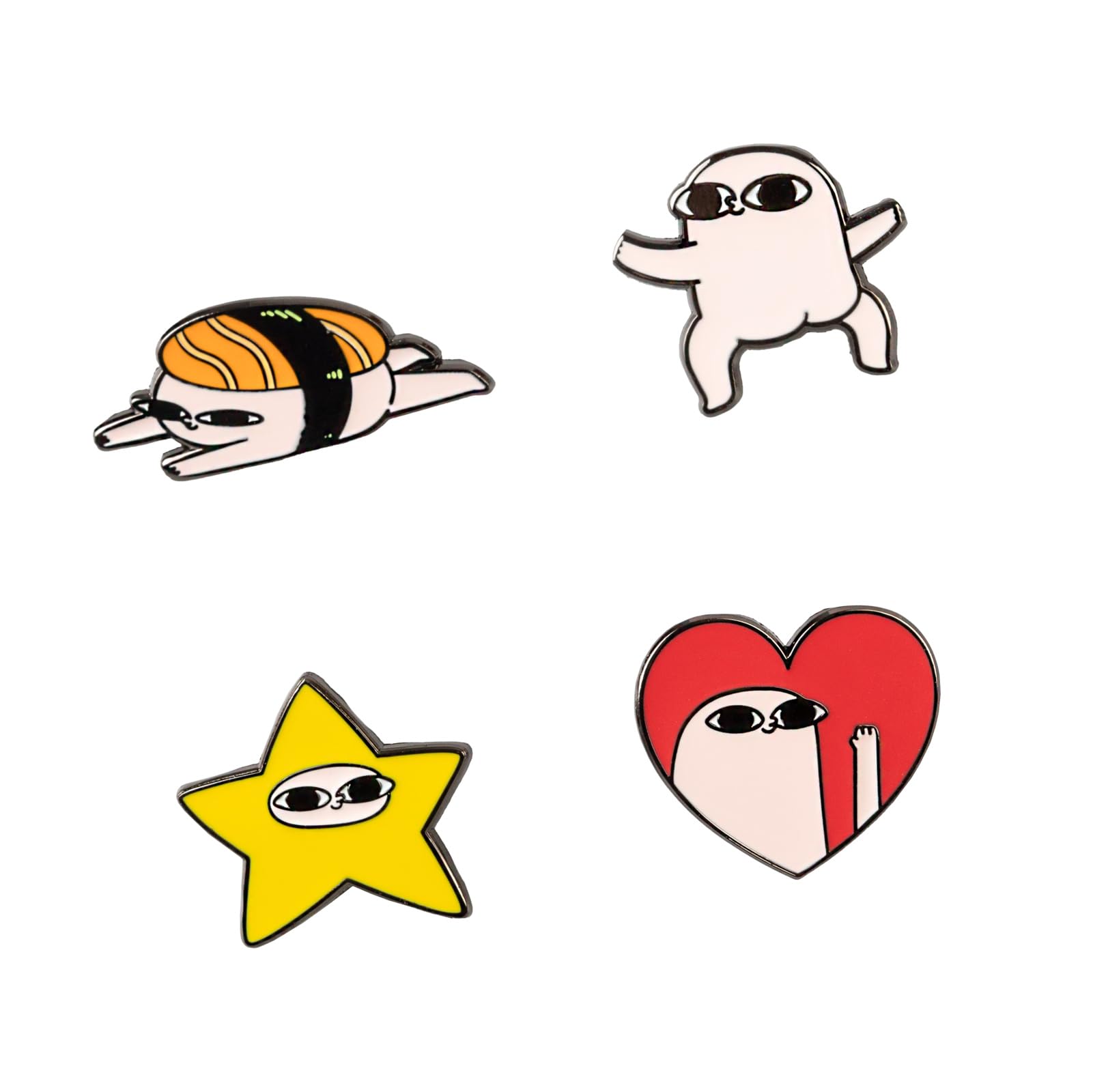 Grupo Erik Set Of 4 Enamel Pins - Ketnipz | Cute Pin Badges, Bag Pins | Kawaii Gifts Under 15 Pounds, Funny Gifts For Friends, Kawaii Stuff
