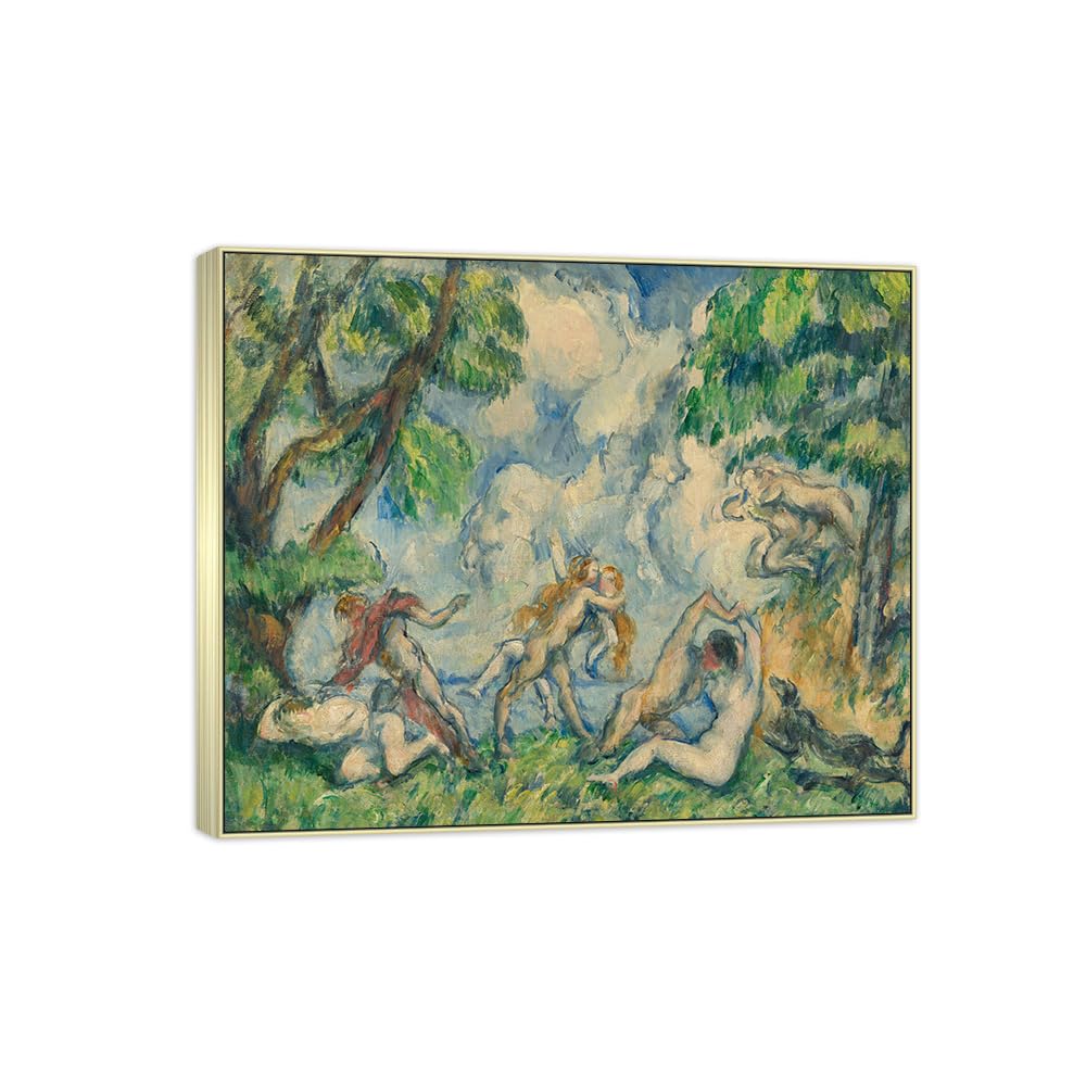 SDYSKKUG Canvas Wall Art Picture Decor Love by Paul Cezanne 85x70cm Silver Frame