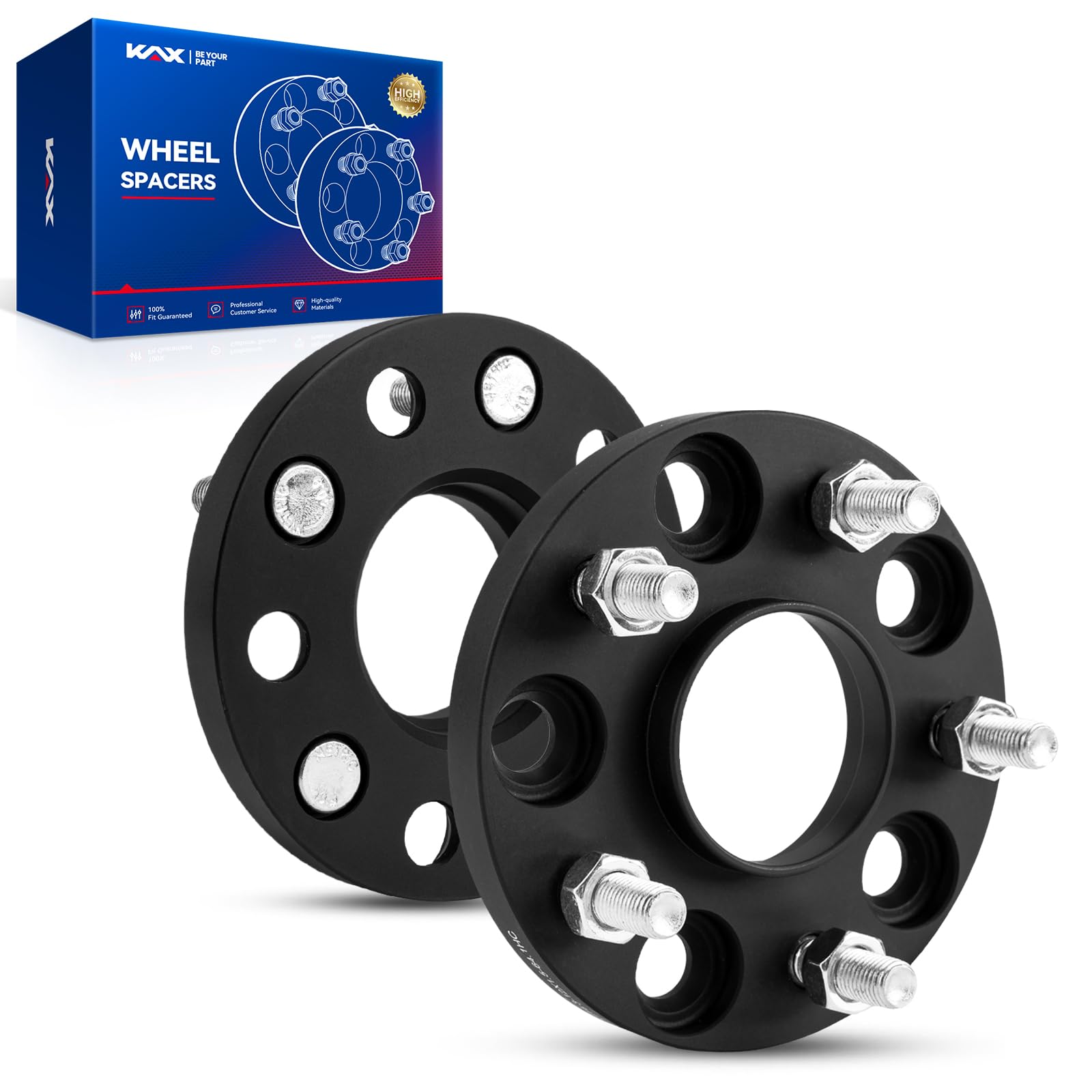 KAX 5x4.5 Wheel Spacers,15mm 5 Lug Hub Centric Wheel Spacers fit for Accord, CR-V, Civic, H-R-V, Pilot, Escape, Odyssey, TL, Element, RDX, MDX, with M12x1.5 Studs 64.1mm Hub Bore,2Pcs