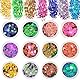 Festival Glitzer Gesicht, 12 Farben Gesicht Body Glitter, Chunky Sequin Face Body Glitter für Nägel Augen Lippen Haare Körper, Festival Zubehör Accessoires Gadget