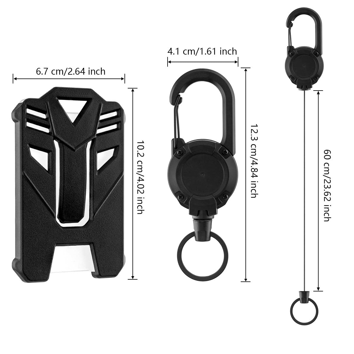 Sawanork 2 Pcs Hard Plastic Badge Holder, ID Card Badge Holder, Vertical Style, Clear Card